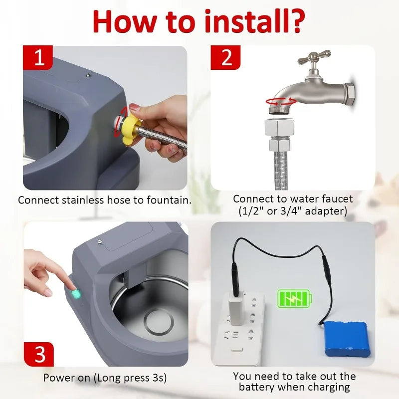 Dog Water Fountain Auto Filling Water Dispenser
