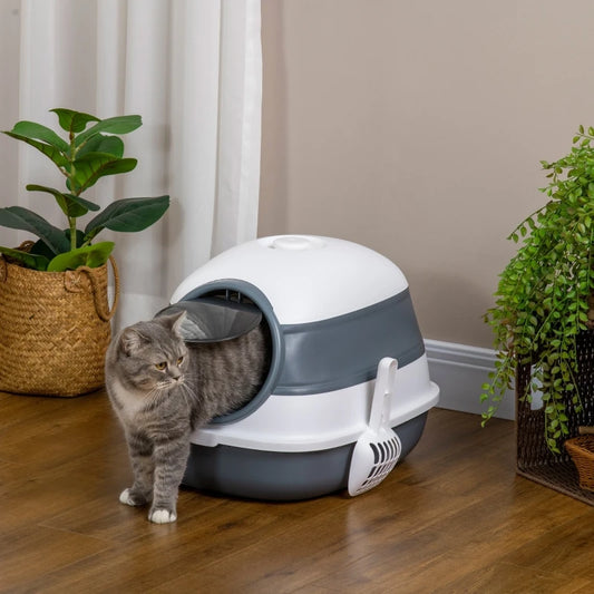 Dome Covered Cat Litter Box with Lid