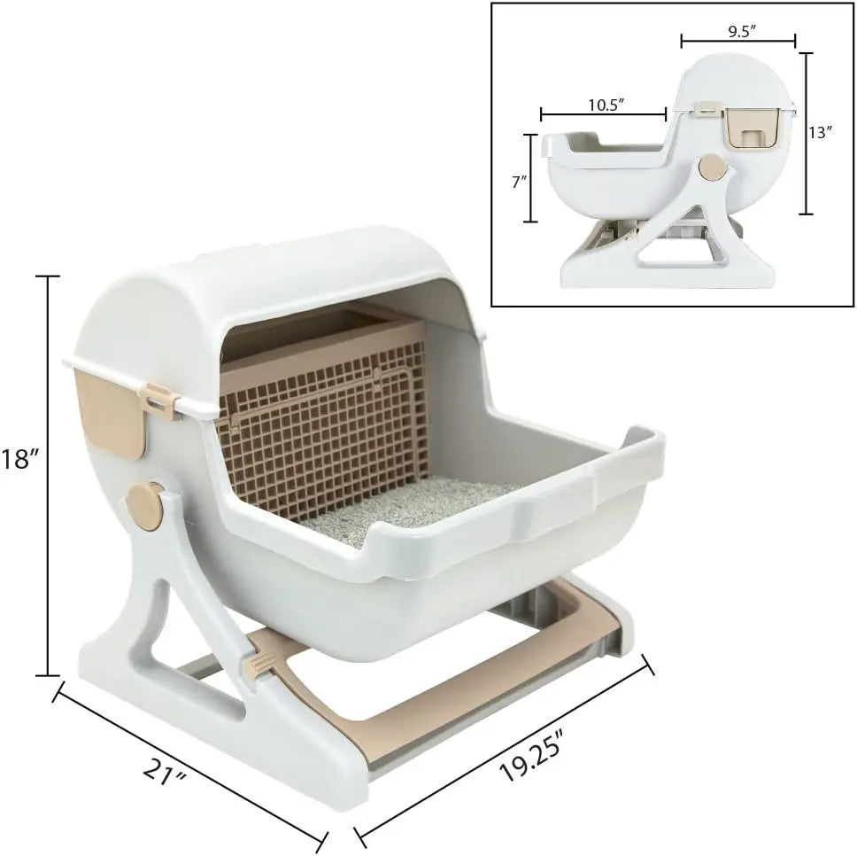 semi-automatic quick cleaning cat litter box