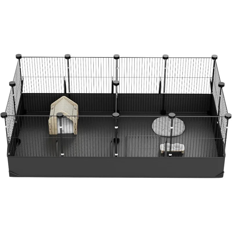 Guinea Pig Playpen with 14 Panels & Divided Room