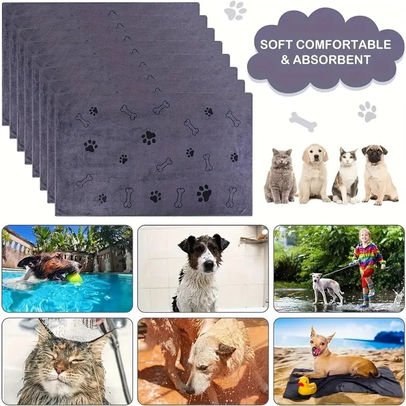2pcs Soft Microfiber Dog Towels - Quick Dry