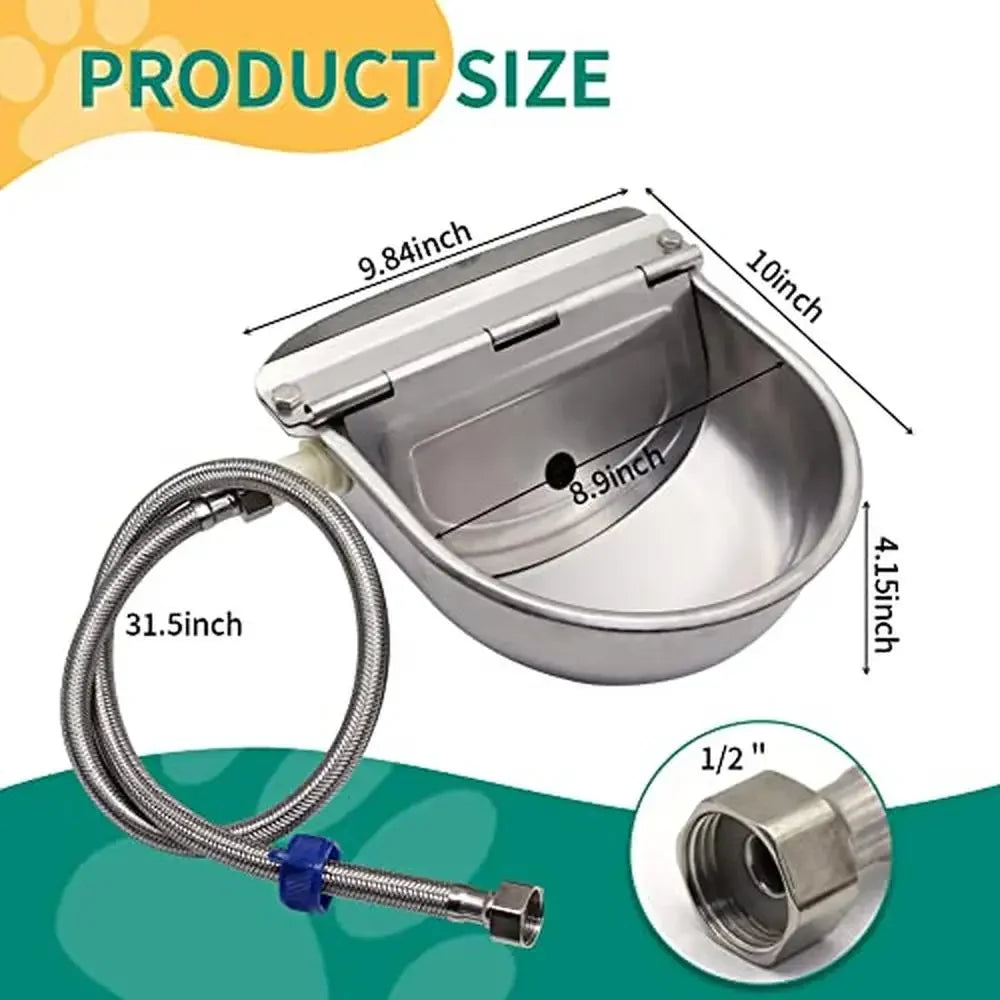 Stainless Steel Water Feeder Bowl with Float Control