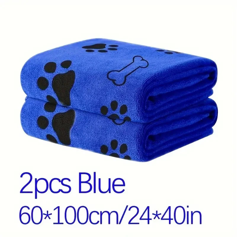 2pcs Soft Microfiber Dog Towels - Quick Dry