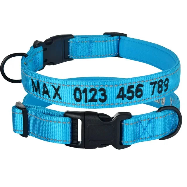 Nylon Dog Collar Personalized Embroidered ID Collars