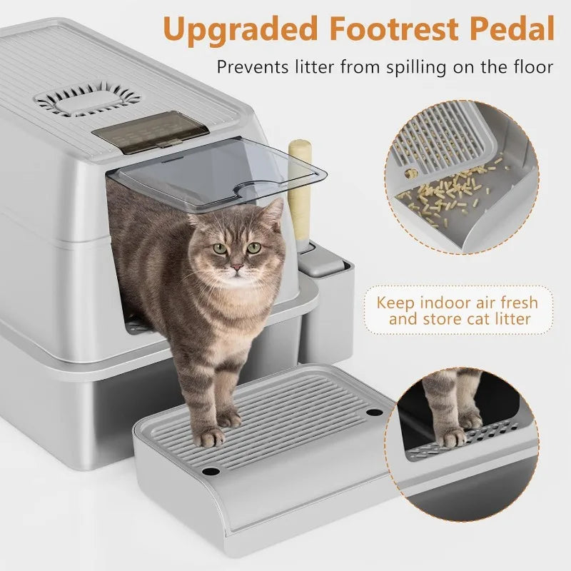 Steel Cat Litter Box with Lid