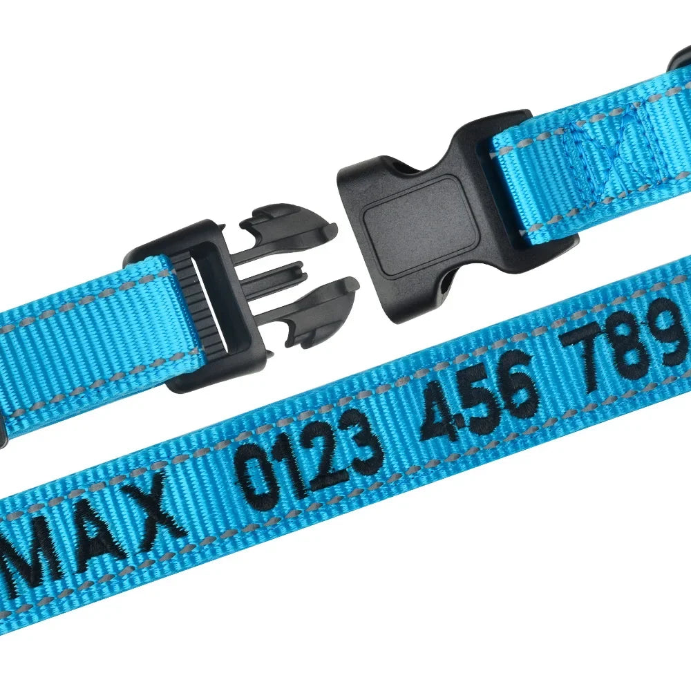 Nylon Dog Collar Personalized Embroidered ID Collars