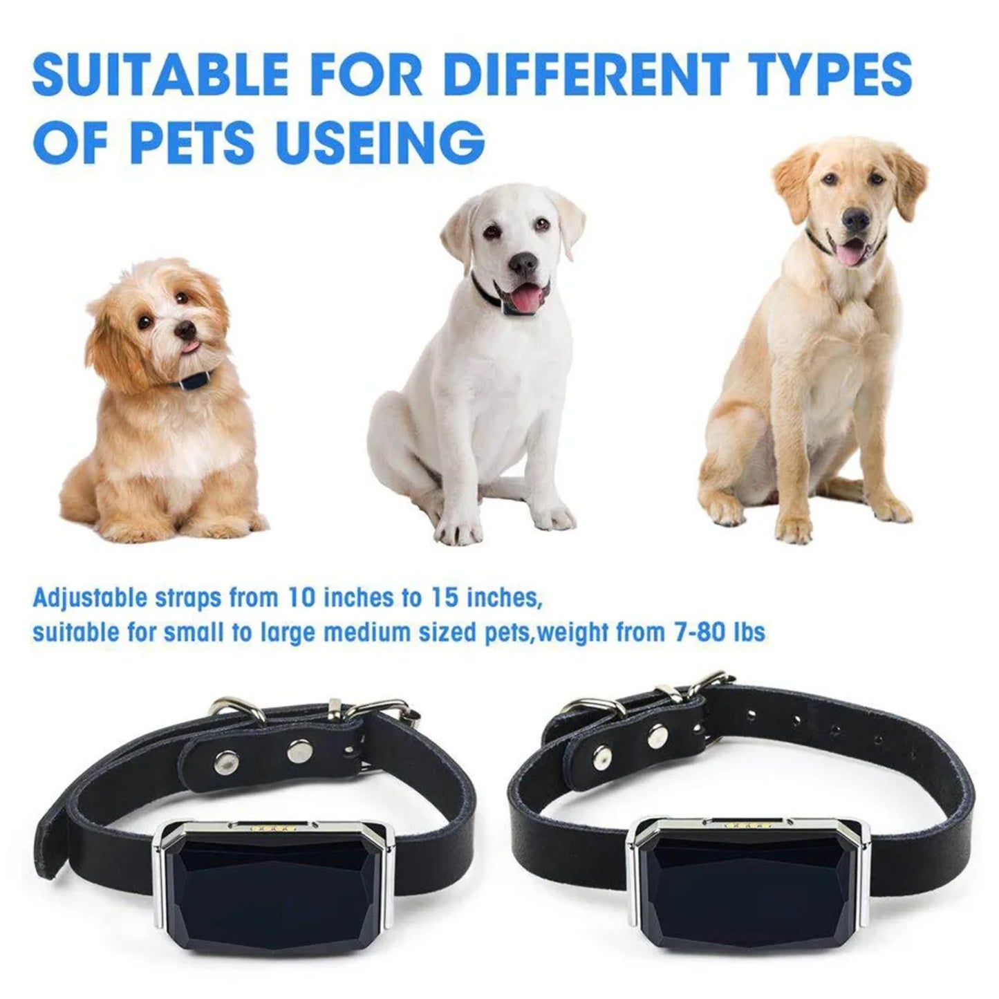 GPS Tracker IP67 Waterproof USB Charging Dog Collar