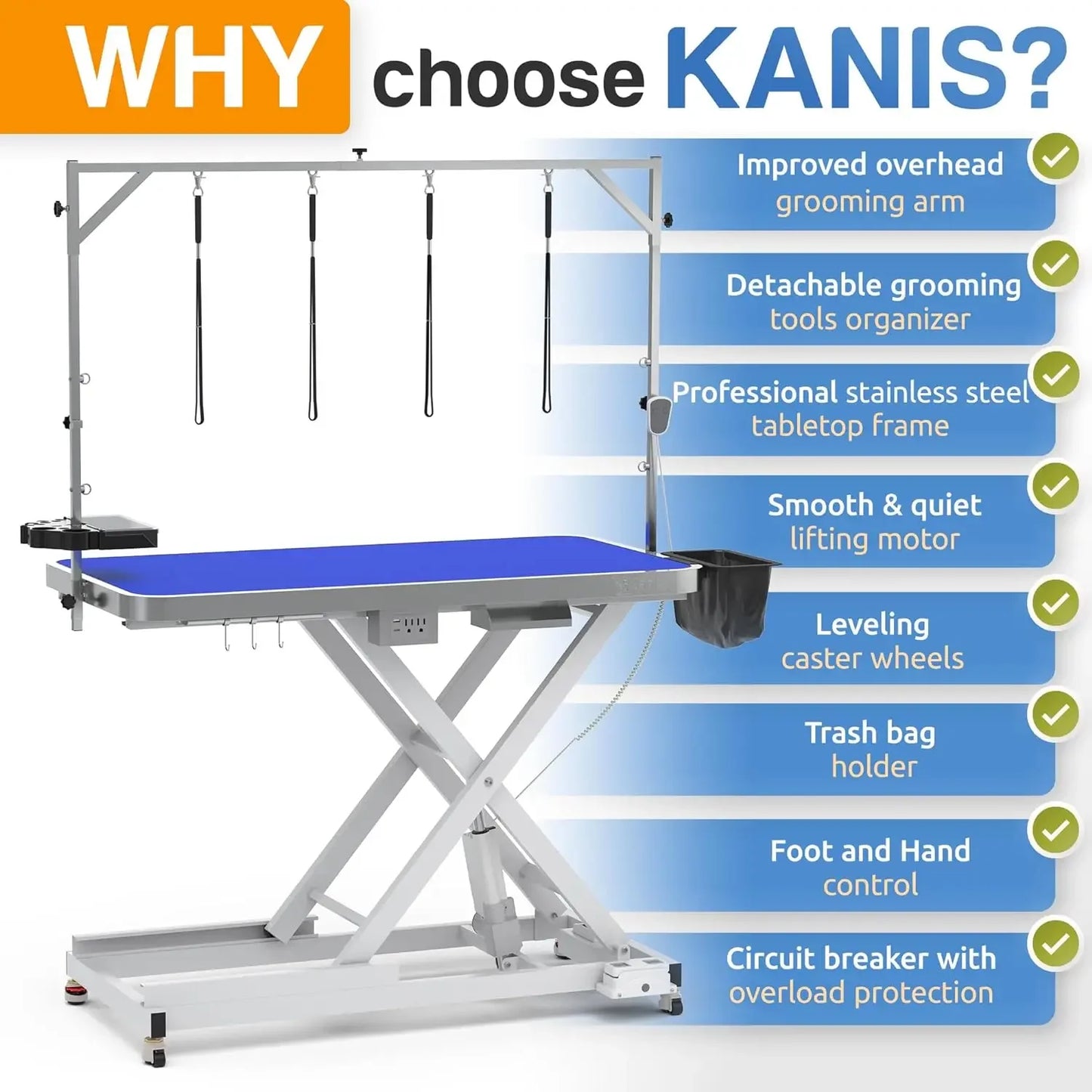 49" Professional Electric Heavy Duty, Height Adjustable Grooming Table