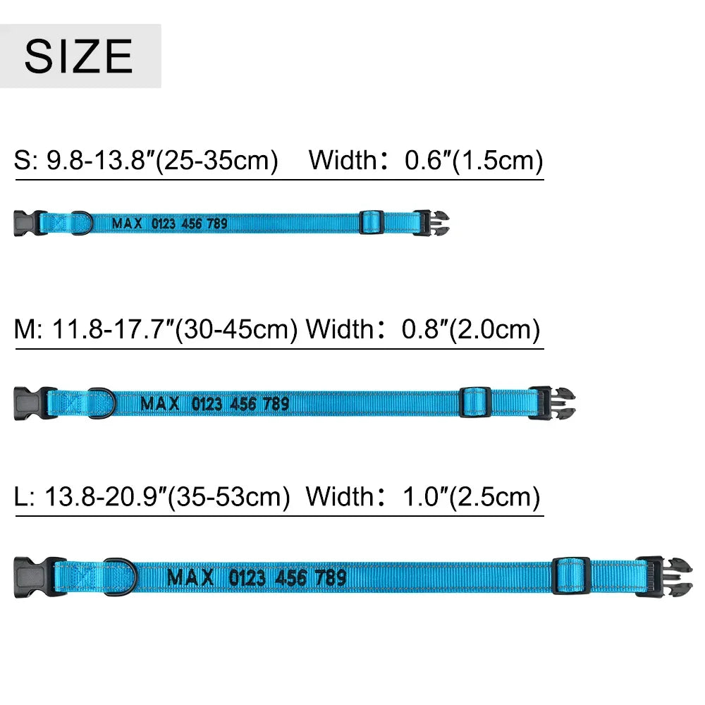 Nylon Dog Collar Personalized Embroidered ID Collars