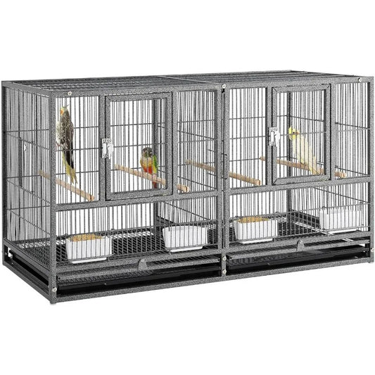 Stackable Cage Divided Breeder Breeding Parakeet Birds