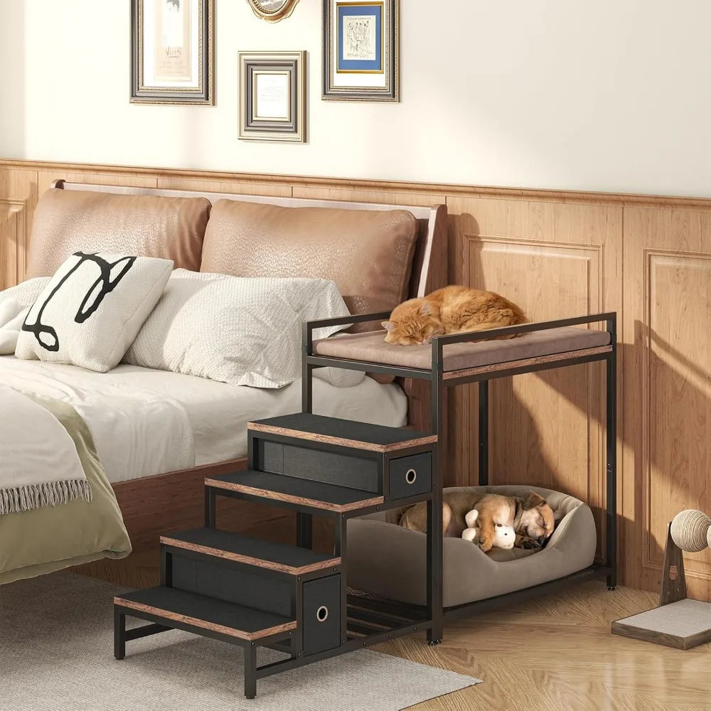 Bunk Bed with Stairs and Storage, Dogs/Cats Window Perch