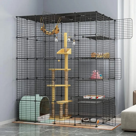 Cage Indoor Playpen Metal Wire for 1-4 Cats