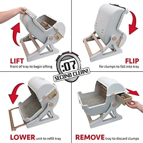 semi-automatic quick cleaning cat litter box