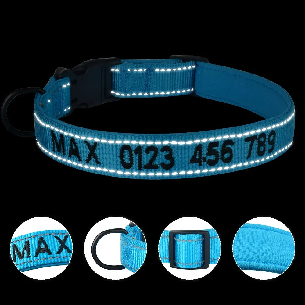 Nylon Dog Collar Personalized Embroidered ID Collars