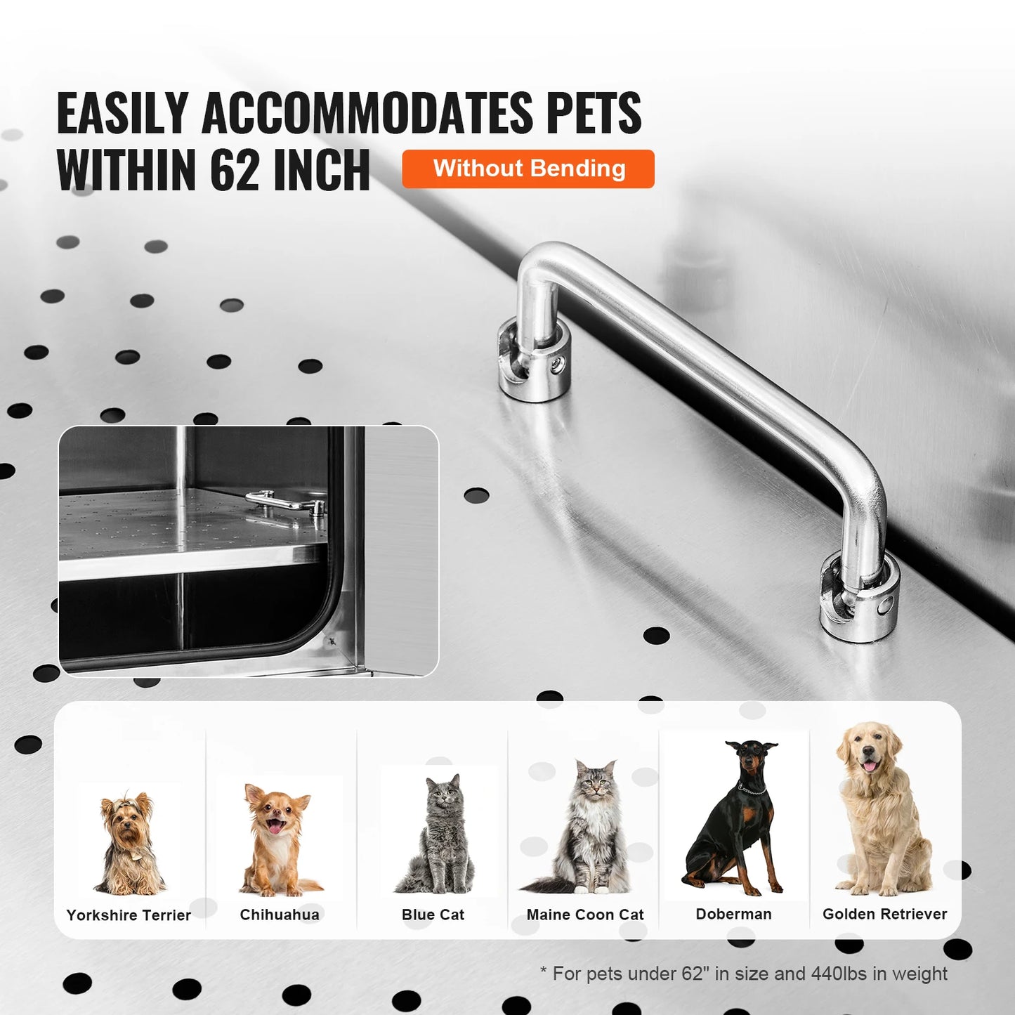 62" Pet Bathing Station w/Stairs, Professional Stainless Tub