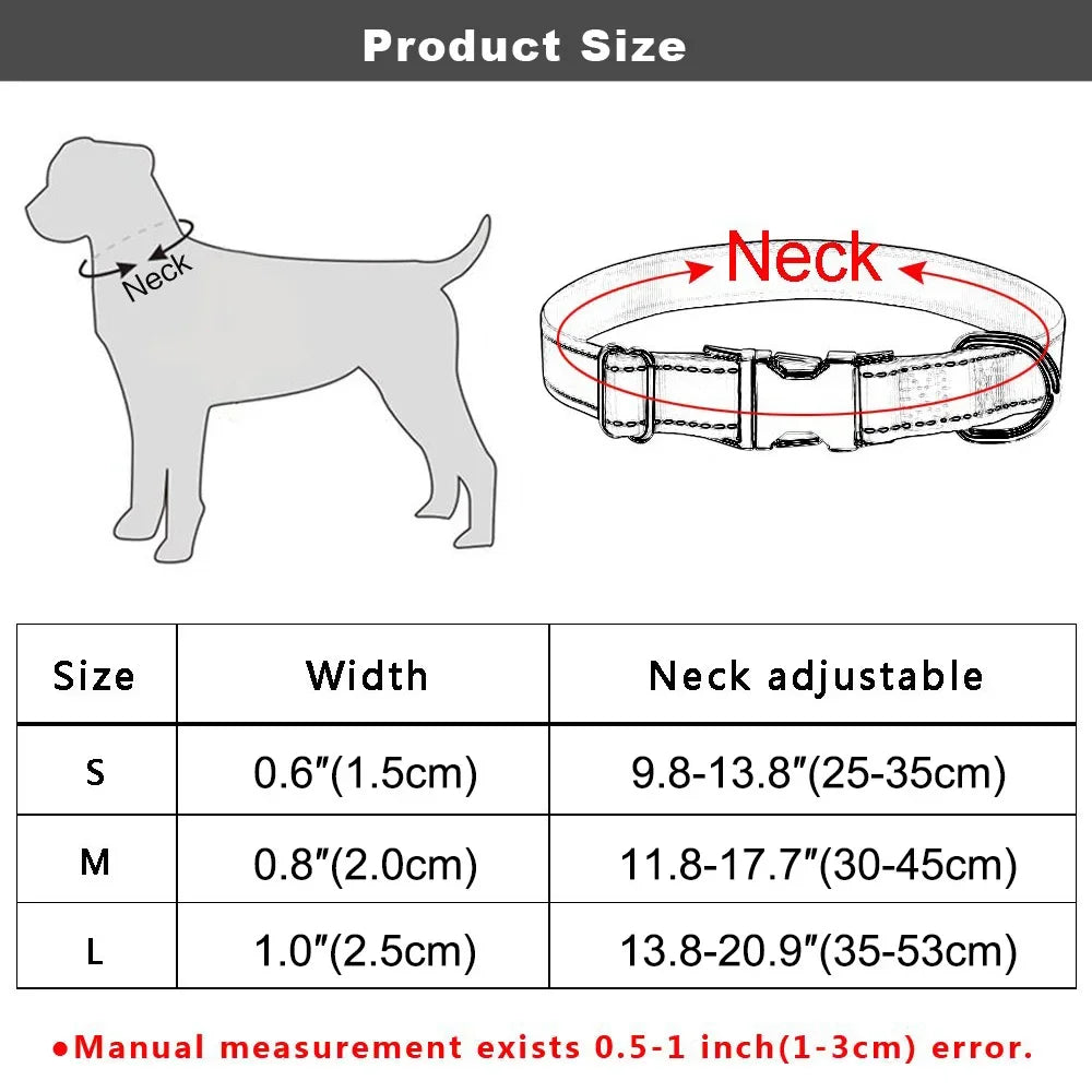 Nylon Dog Collar Personalized Embroidered ID Collars