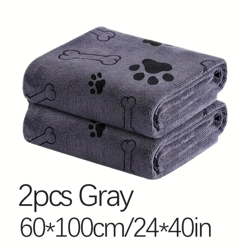 2pcs Soft Microfiber Dog Towels - Quick Dry