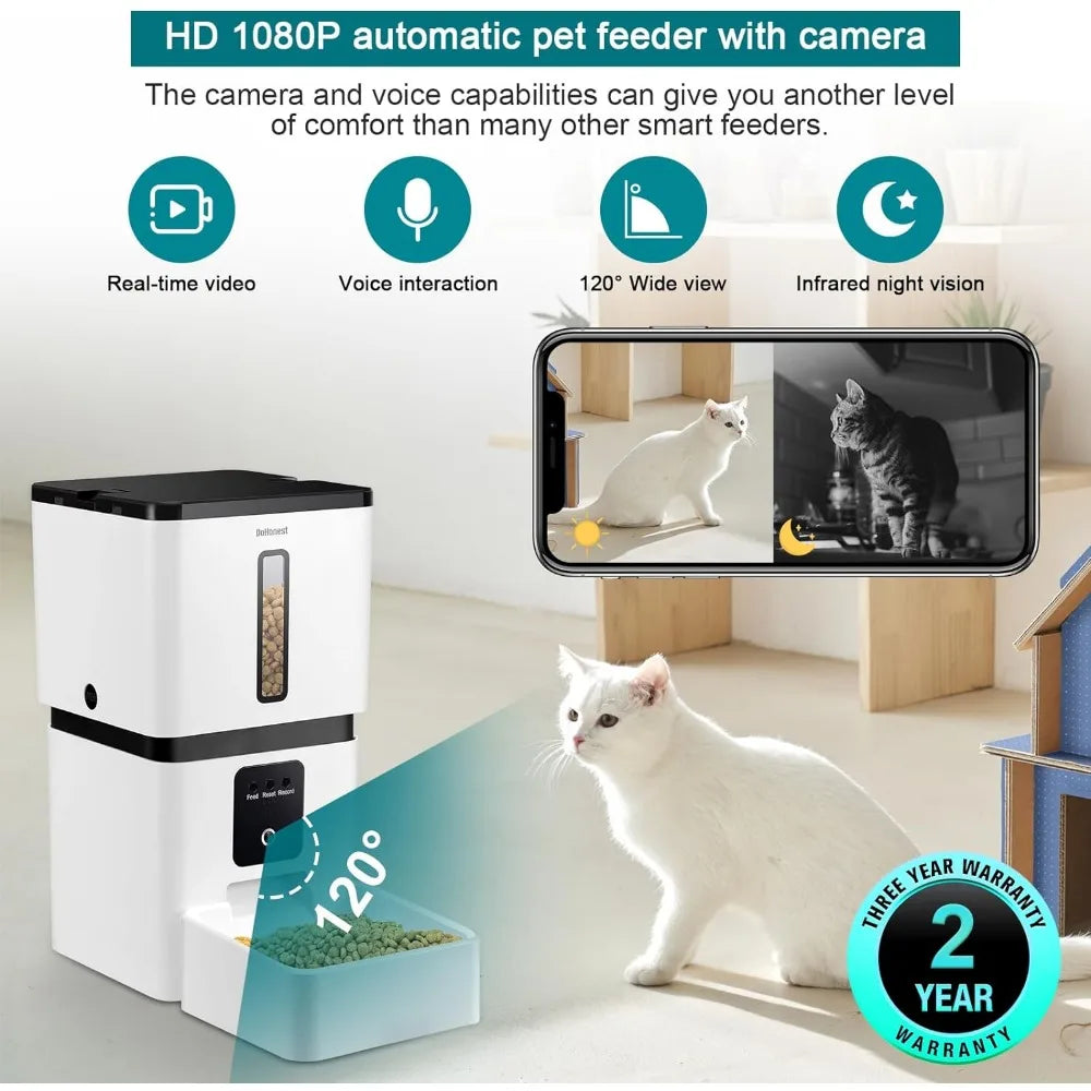 Automatic Dog Cat Feeder with Camera