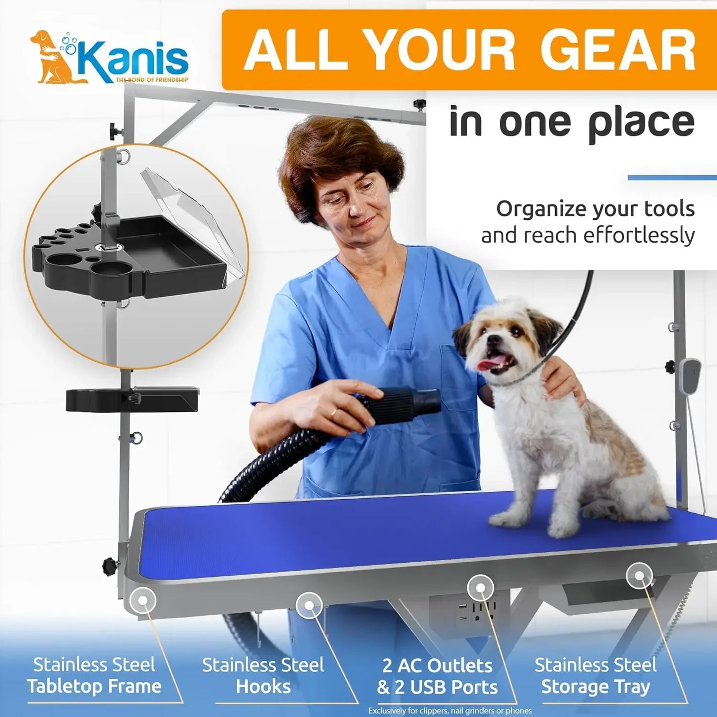 49" Professional Electric Heavy Duty, Height Adjustable Grooming Table