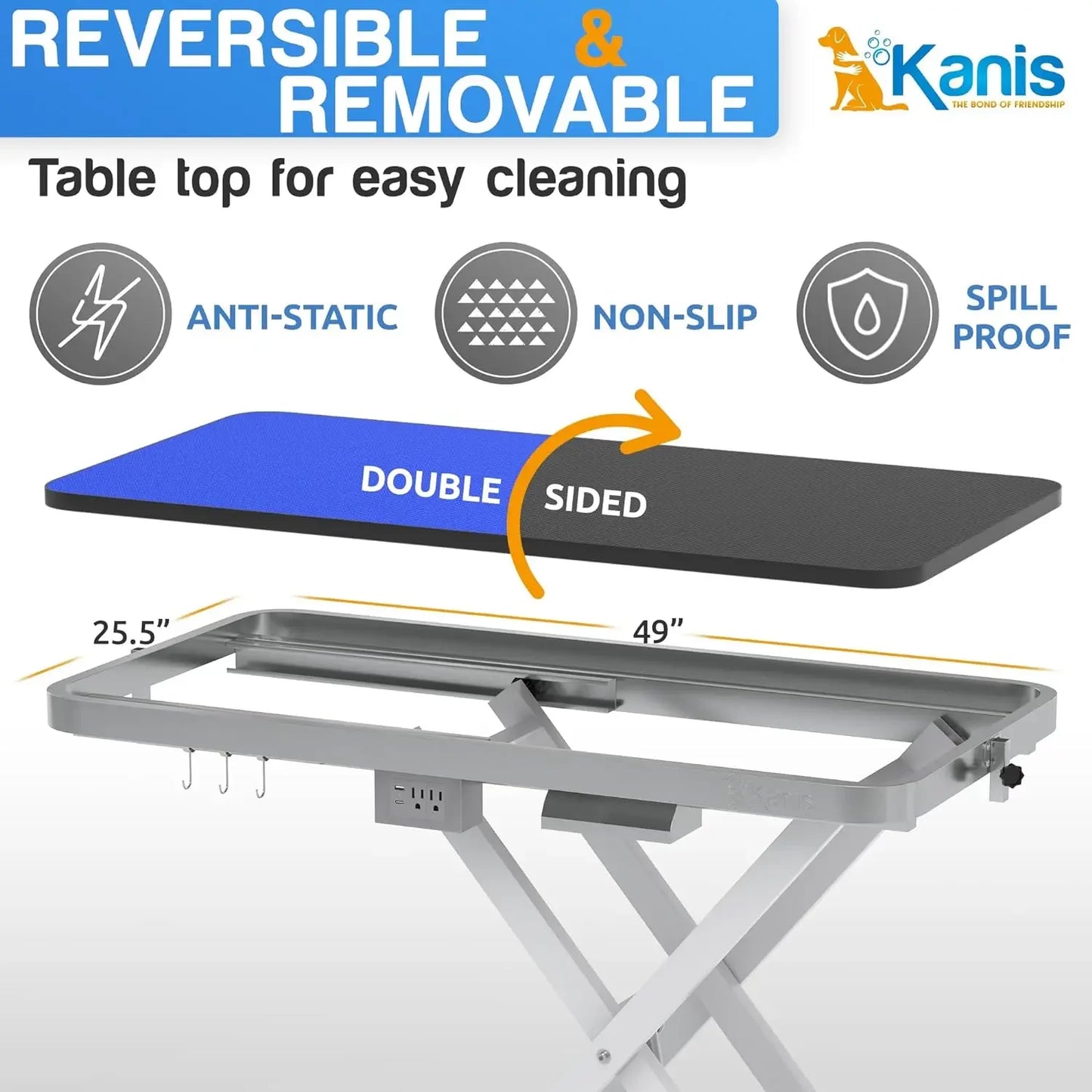 49" Professional Electric Heavy Duty, Height Adjustable Grooming Table