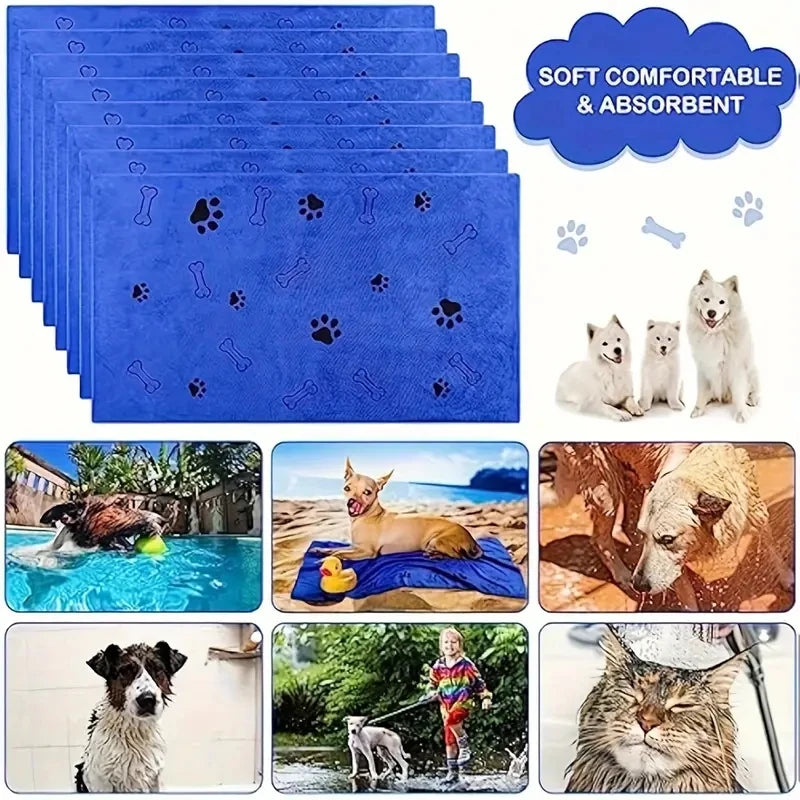 2pcs Soft Microfiber Dog Towels - Quick Dry