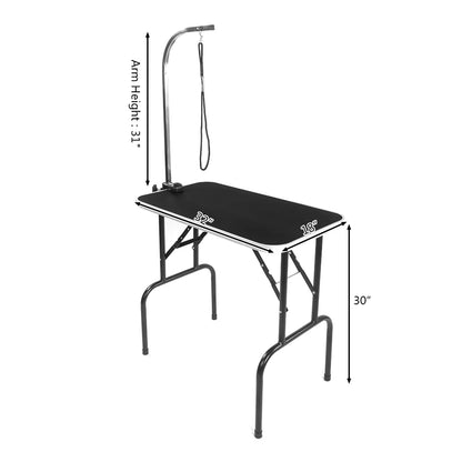 Foldable Grooming Table with Adjustable Arm  32x18x30 Inch