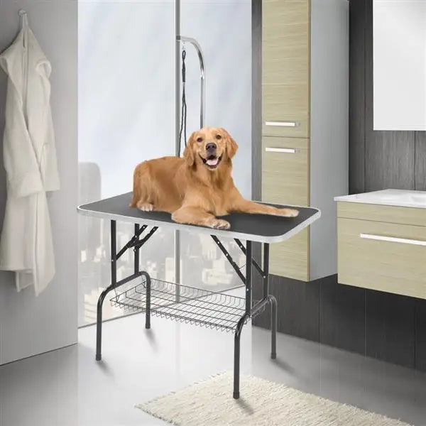 Foldable Grooming Table with Adjustable Arm 48 Inch