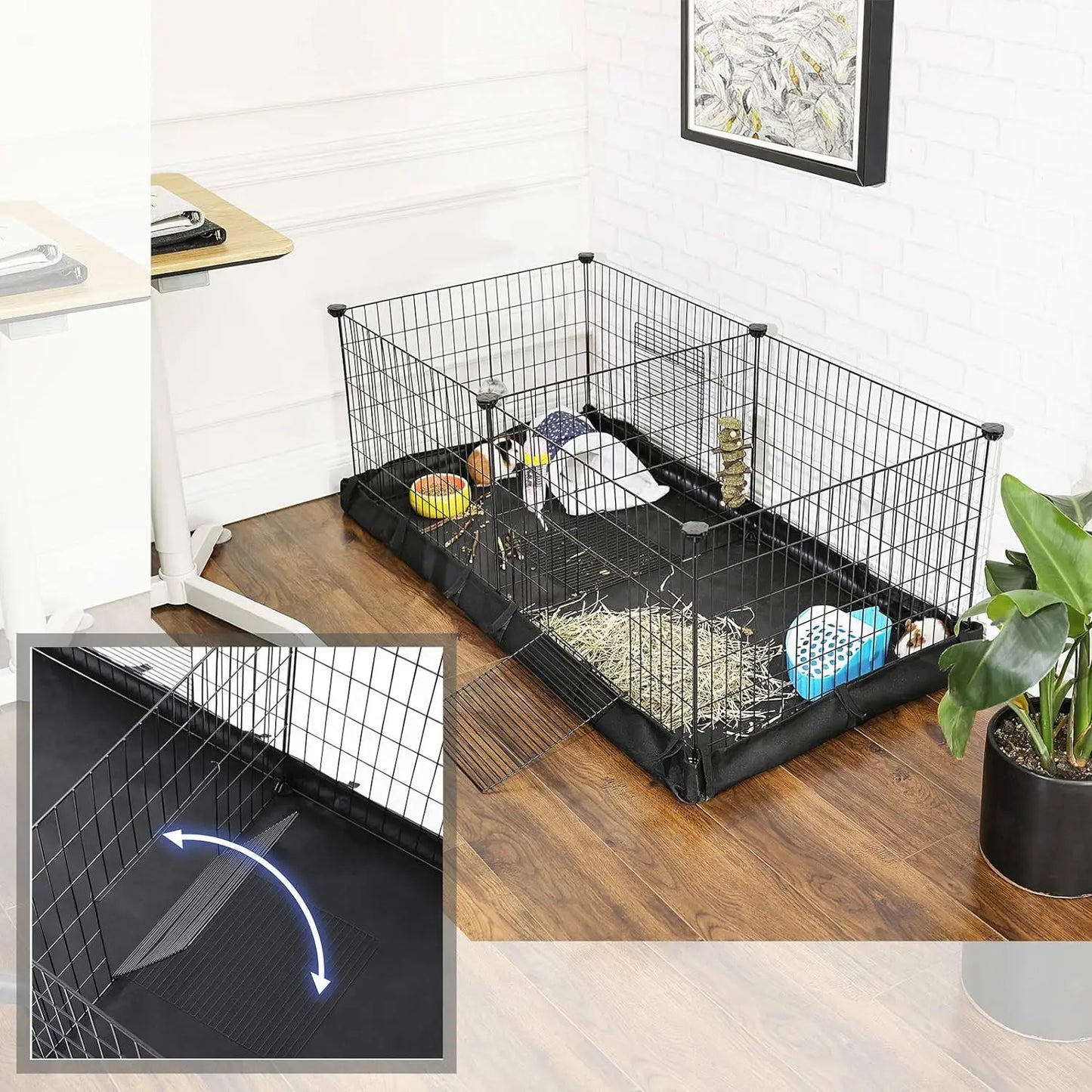 Small Animal Playpen with 2 Separate Spaces