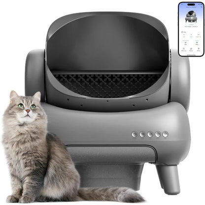 Open-Top Self Cleaning, Automatic Cat Litter Box