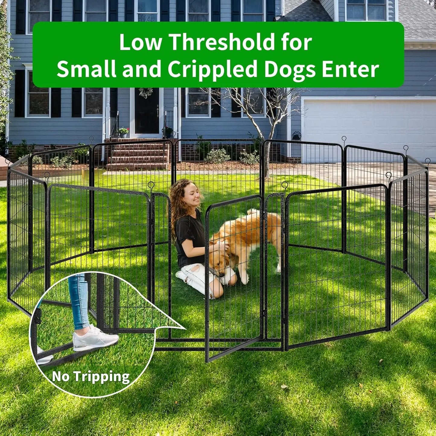 Dog Playpen Outdoor Extra Wide 12 Panels 40" Height