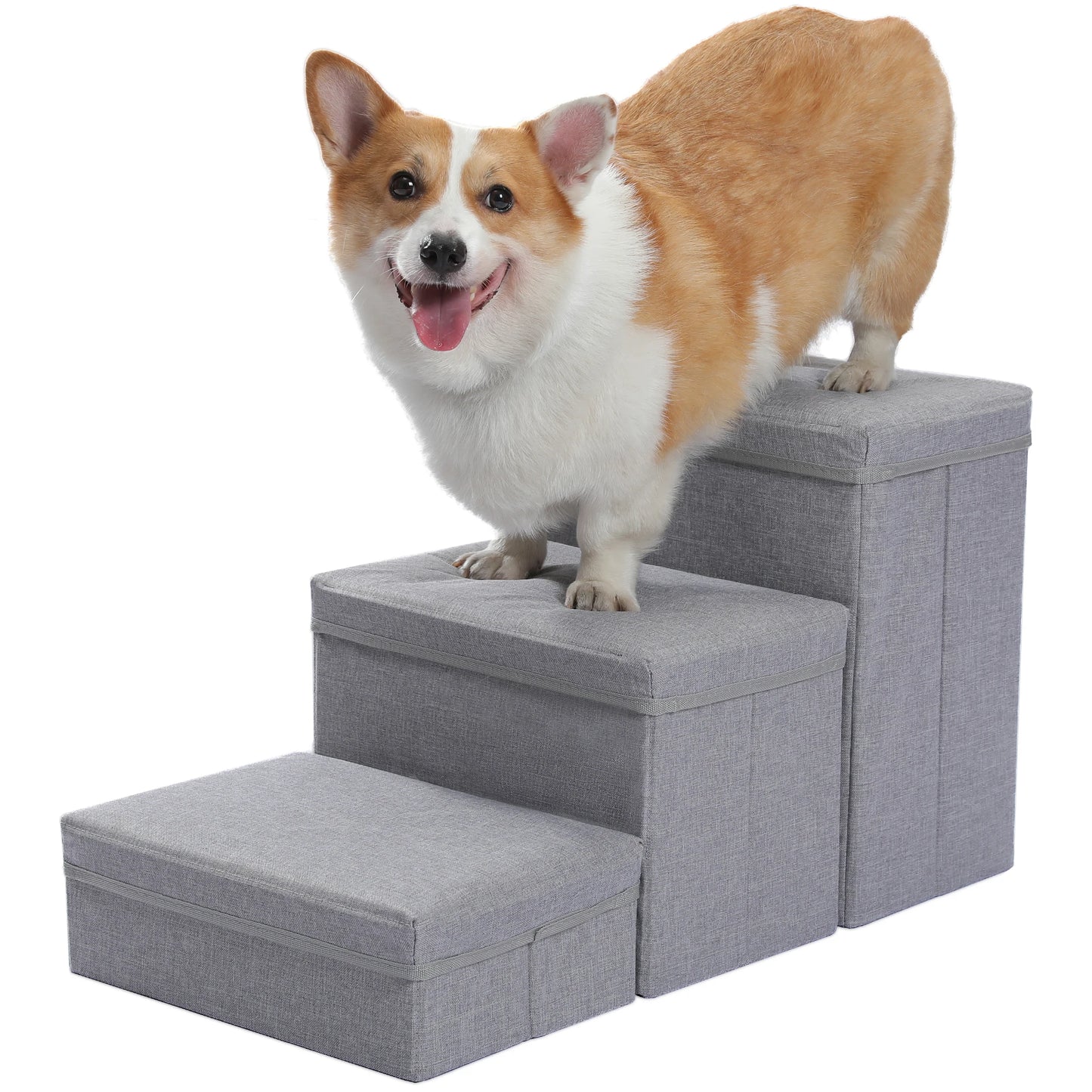 3 Stairs Dog Step for Small Dogs with Storage