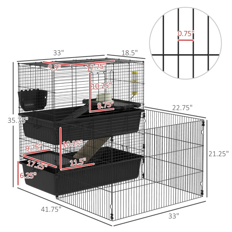 Small Animal Multi-level Habitat for Guinea Pigs Hedgehogs