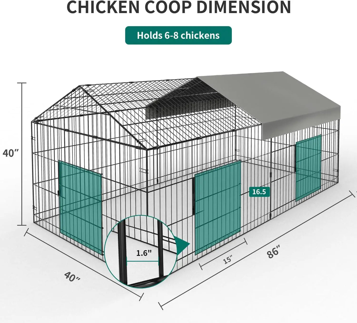 Chicken Coop with Waterproof Cover