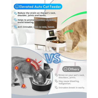 Elevated Automatic Dry Food Dispenser for Cats/ Dogs