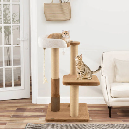 44" Cat Tree for Indoor w/Plush Padded Perch