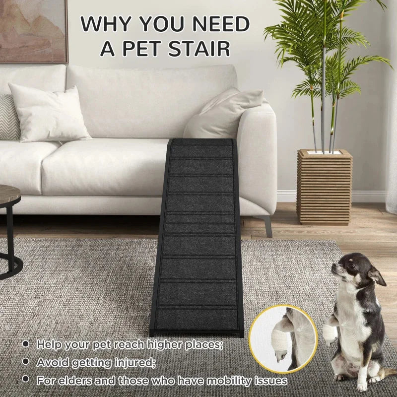 74 "L pet ramp with non-slip carpet