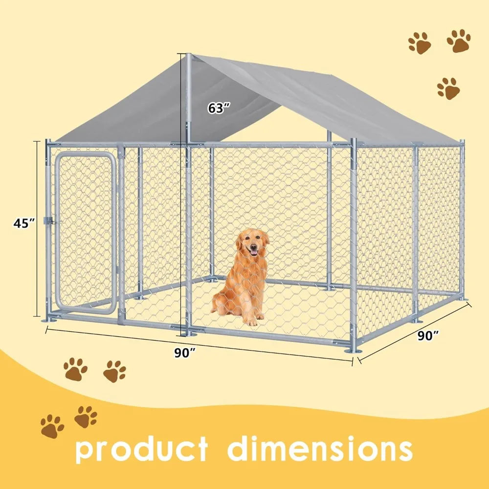 Large Outdoor Dog Kennel with Roof