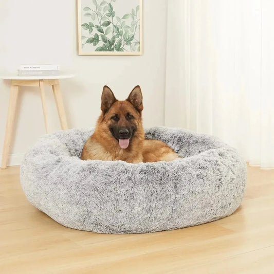 Calming Donut Dog Bed, 45 Inches Round Fluffy