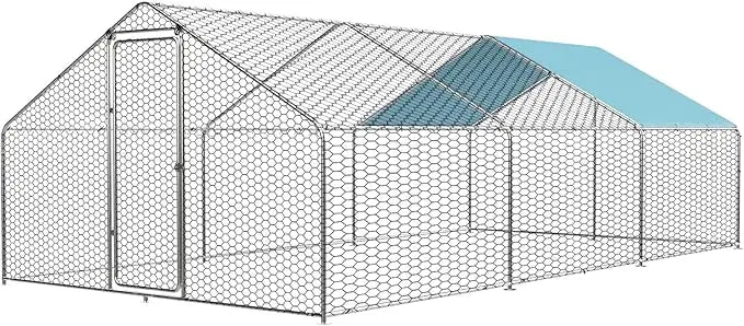 Large Metal Chicken Run for 20-30 Chickens,Dog Kennel