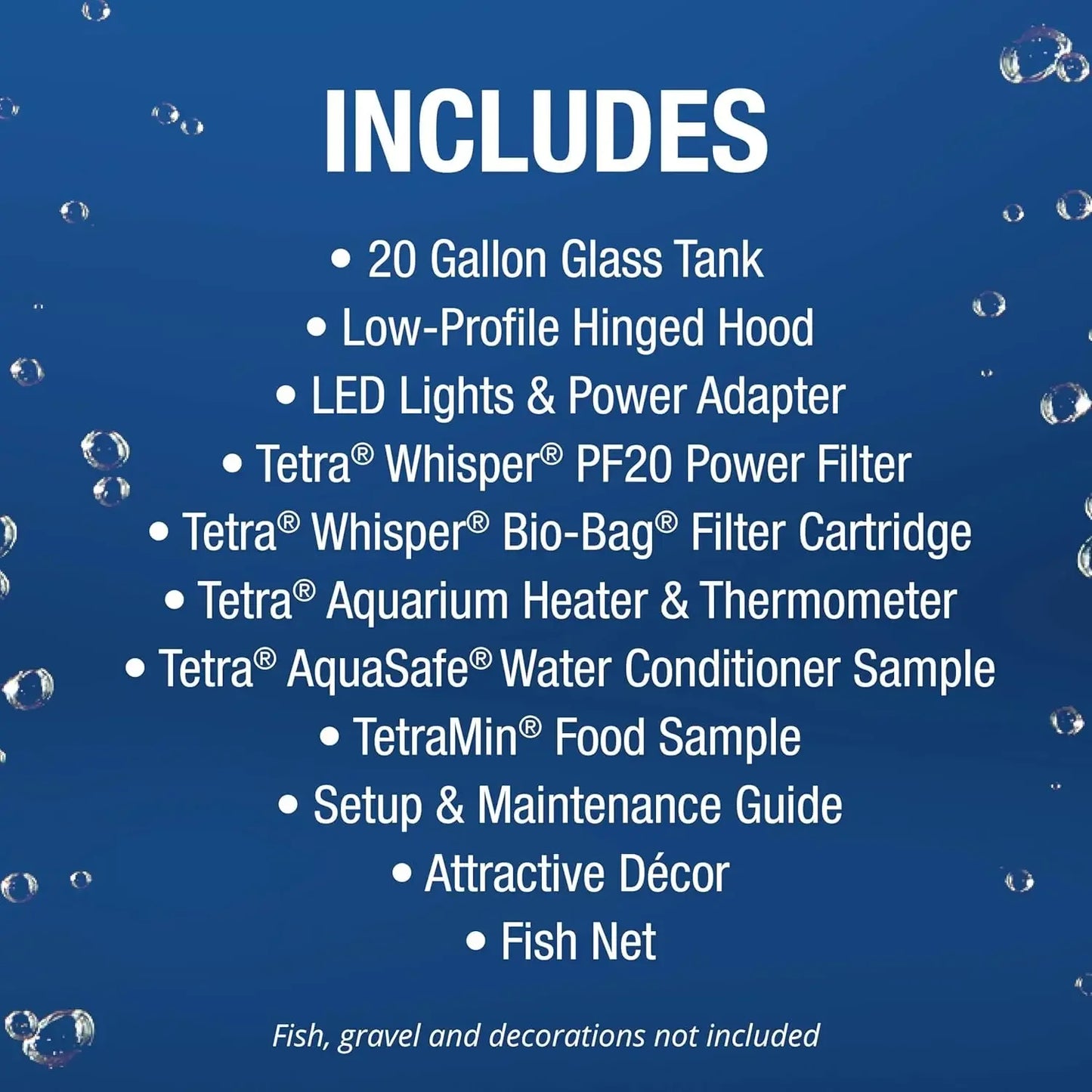 20 Gallon, Complete Tropical Fish Tank Kit