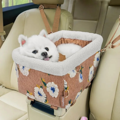 Car Seat for Small Dog with Double Protection Belts