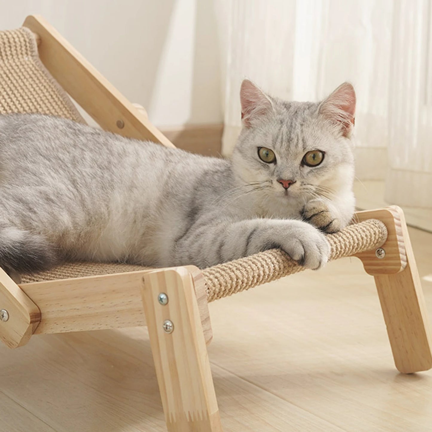 Cat Sisal Lounger Scratching Mat Adjustable Cat Hammock