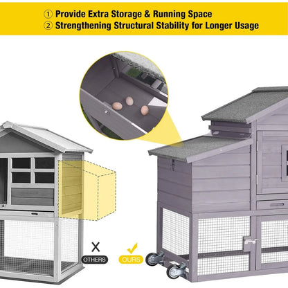 Large Outdoor Wooden Chicken Coop