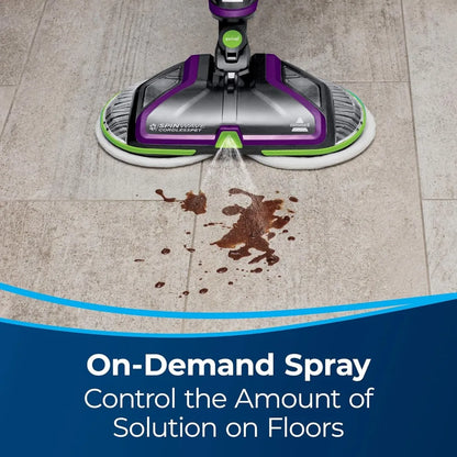 SpinWave Cordless Hard Floor Spin Mop, On-demand Spray