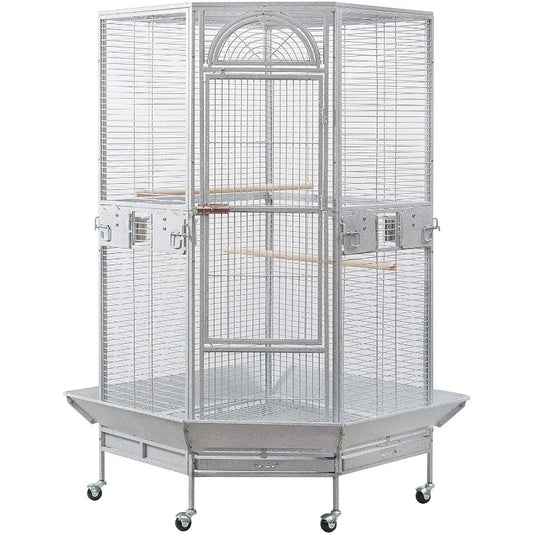 Corner Bird Cage Black and White (White Vein)