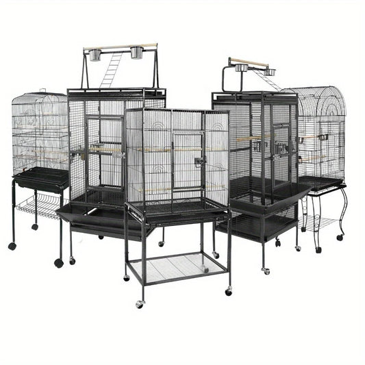 Bird cages products for parrots with rolling brackets