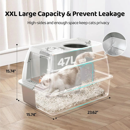 Stainless Steel Cat Litter Box with Lid