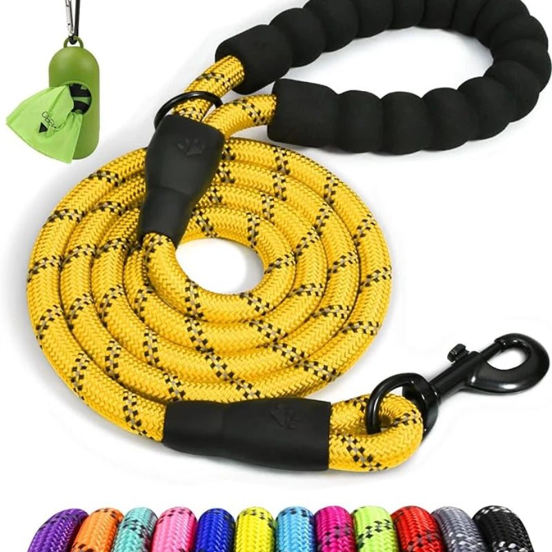 2PC Rope Dog Leash 5 FT with Comfortable Padded Handle