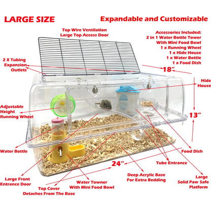 Deluxe 2-Floor Acrylic Palace Mouse Habitat