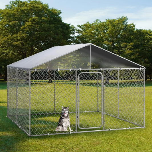 10×10FT Outdoor Dog Kennel with Cover